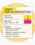 Vitamin C Bright Eyes Hydro Gel Patches packaging with product details on a white background