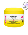 Yellow jar of Derma-E Vitamin C Intense Night Cream on a white background