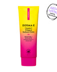 Derma-E Vitamin C Whipped Radiance Polish tube with gradient yellow to pink design on a white background.