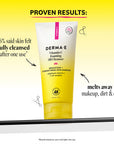 Derma-E Vitamin C Foaming Oil Cleanser with proven results on a yellow background