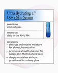 Ultra Hydrating Dewy Skin Serum packaging with product details on a white background