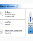 Derma-E hydrating gentle cleanser with benefits listed on a white background
