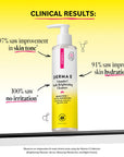 Derma-E Vitamin C Brightening Cleanser with clinical results on a yellow background