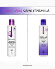 Two bottles of Derma E Skin Firming Antioxidant Cleanser with purple caps on a white background.