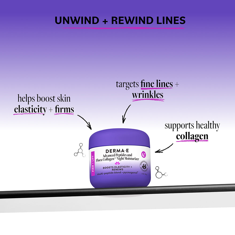 DERMA E | Advanced Peptides & Flora-Collagen™ Night Moisturizer