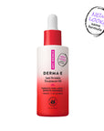 Derma-E anti-wrinkle treatment oil bottle with red and white design on a white background