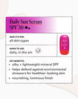 Daily Sun Serum SPF 30 product with label on a white background
