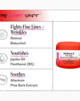 Dermae night cream packaging with ingredients listed on a white background