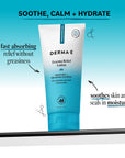 Derma-E Eczema Relief Lotion tube with text on a blue gradient background