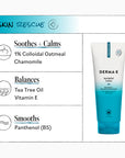 Derma E Skin Rescue lotion with ingredients listed on a white background