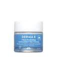 Product shot of Derma E Ultra Hydrating Antioxidant Day Cream jar, featuring eco-friendly packaging design and key ingredients listed.