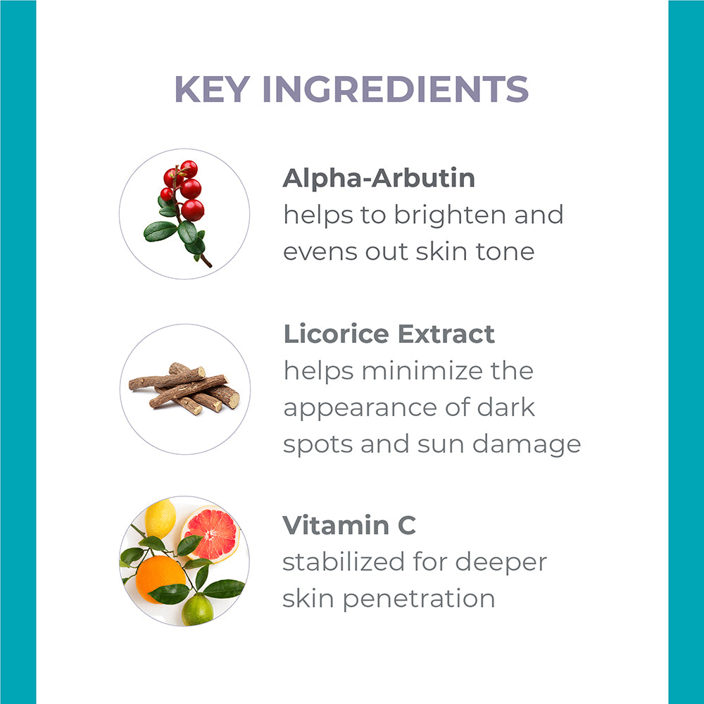 Key Ingredients: Alpha-Arbutin, Licorice, Extract, and Vitamin C
