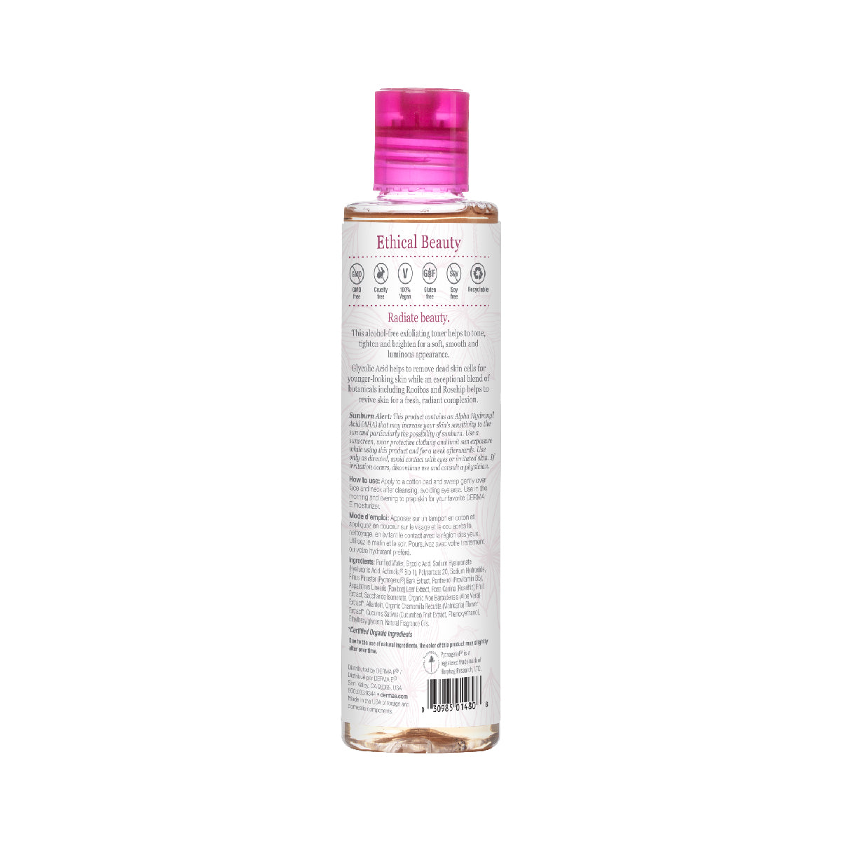 Our Ethically Sourced Radiance Toner is formulated to cleanse and soften skin, removing any lingering traces of cleanser, dirt, oil or make-up. This exfoliating skincare toner contains a blend of natural ingredients that work together to reveal a smooth and radiant complexion.