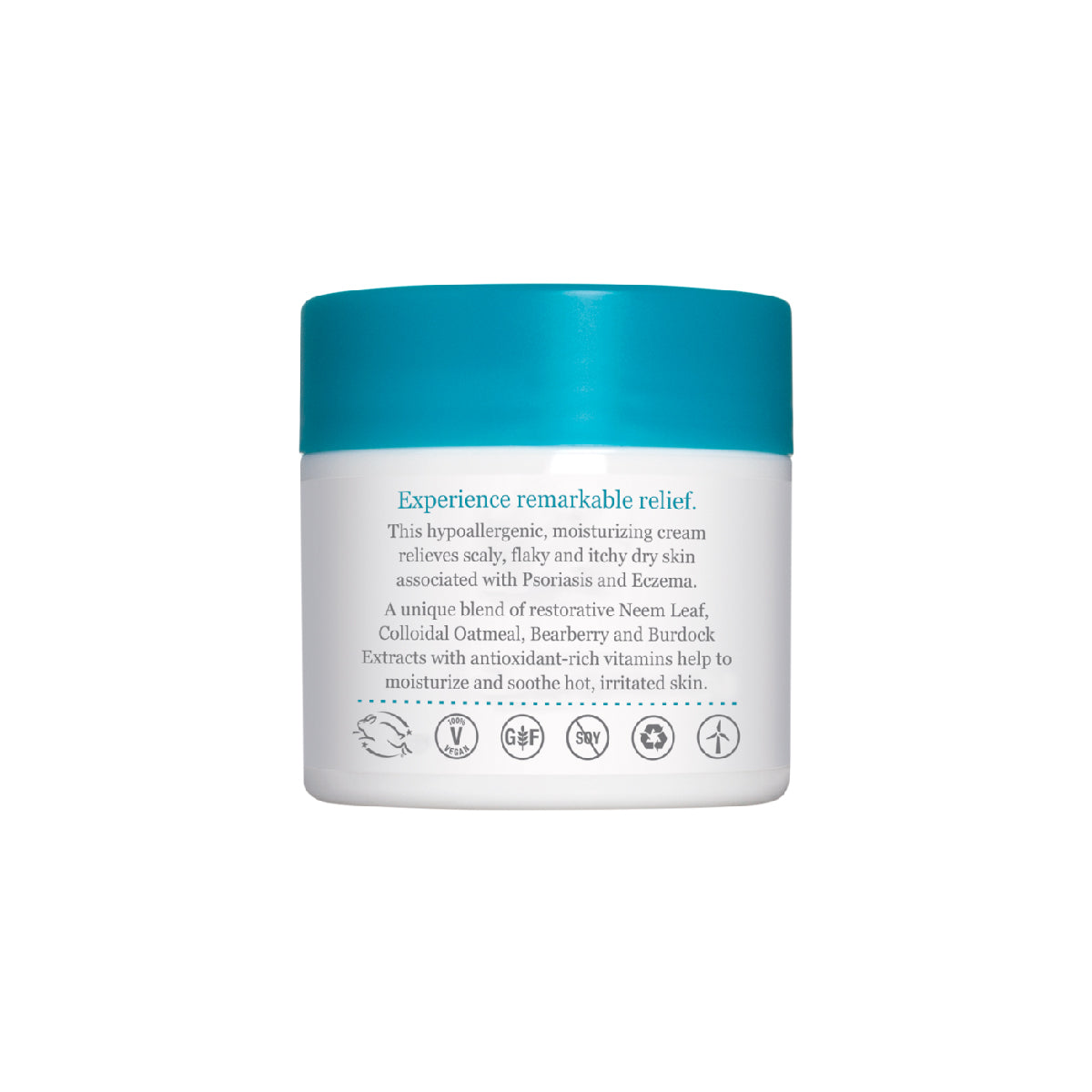 Back of Eczema Relief Cream jar