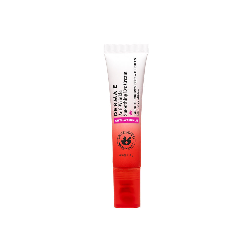 Tube of Derma E Anti-Wrinkle Cream on a white background