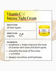 Vitamin C Intense Night Cream packaging with product details on a white background
