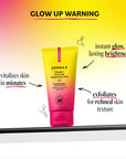 Derma E Vitamin C Radiance Mask with text highlighting benefits on a gradient background