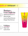 Skincare product with ingredients listed on a white background