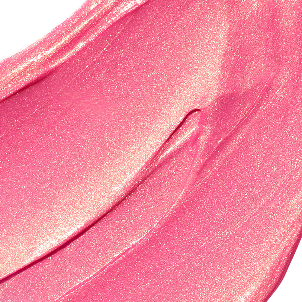 Close-up of pink makeup swatch with gradient effect