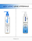 Two bottles of Derma E Hydrating Gentle Cleanser with a blue label on a white background.