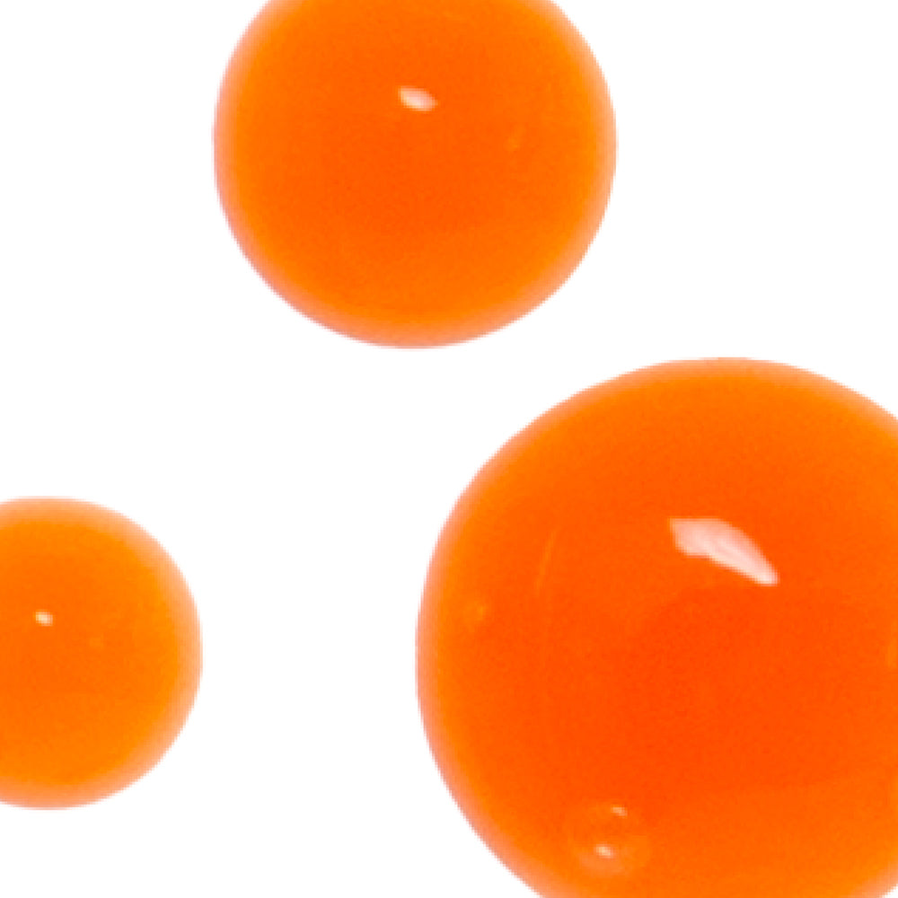 Three orange round objects on a white background