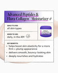 Derma E Advanced Peptides & Flora-Collagen Moisturizer with product details on a white background