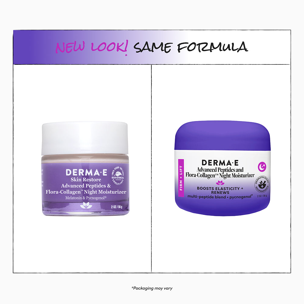 DERMA E | Advanced Peptides & Flora-Collagen™ Night Moisturizer