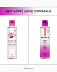 Two Derma E Radiance Toner bottles with pink lotus flowers on a white background.