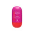Pink and red bottle of Derma E Daily Sun Serum SPF 30 on a white background