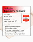 Derma E Anti-Aging Regenerative Day Cream packaging with product details on a white background