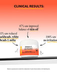 Derma E Vitamin C Infused Matte Moisturizer with clinical results on an orange gradient background