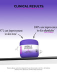 Derma-E Ultra Lift Firming DMAE Moisturizer jar with clinical results text on a purple background