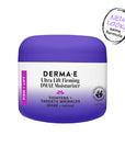 Derma-E Ultra Lift Firming DMAE Moisturizer jar with purple lid on a white background