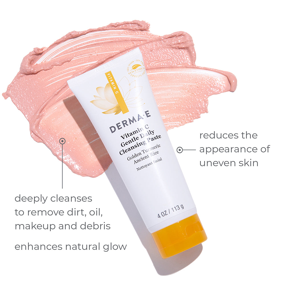 Vitamin C Gentle Daily Cleansing Paste reduces the appearance of uneven skin