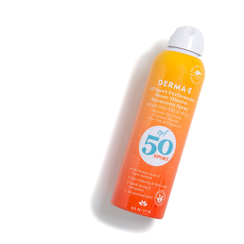 Derma E All Sport Performance Sheer Mineral Sunscreen Spray bottle