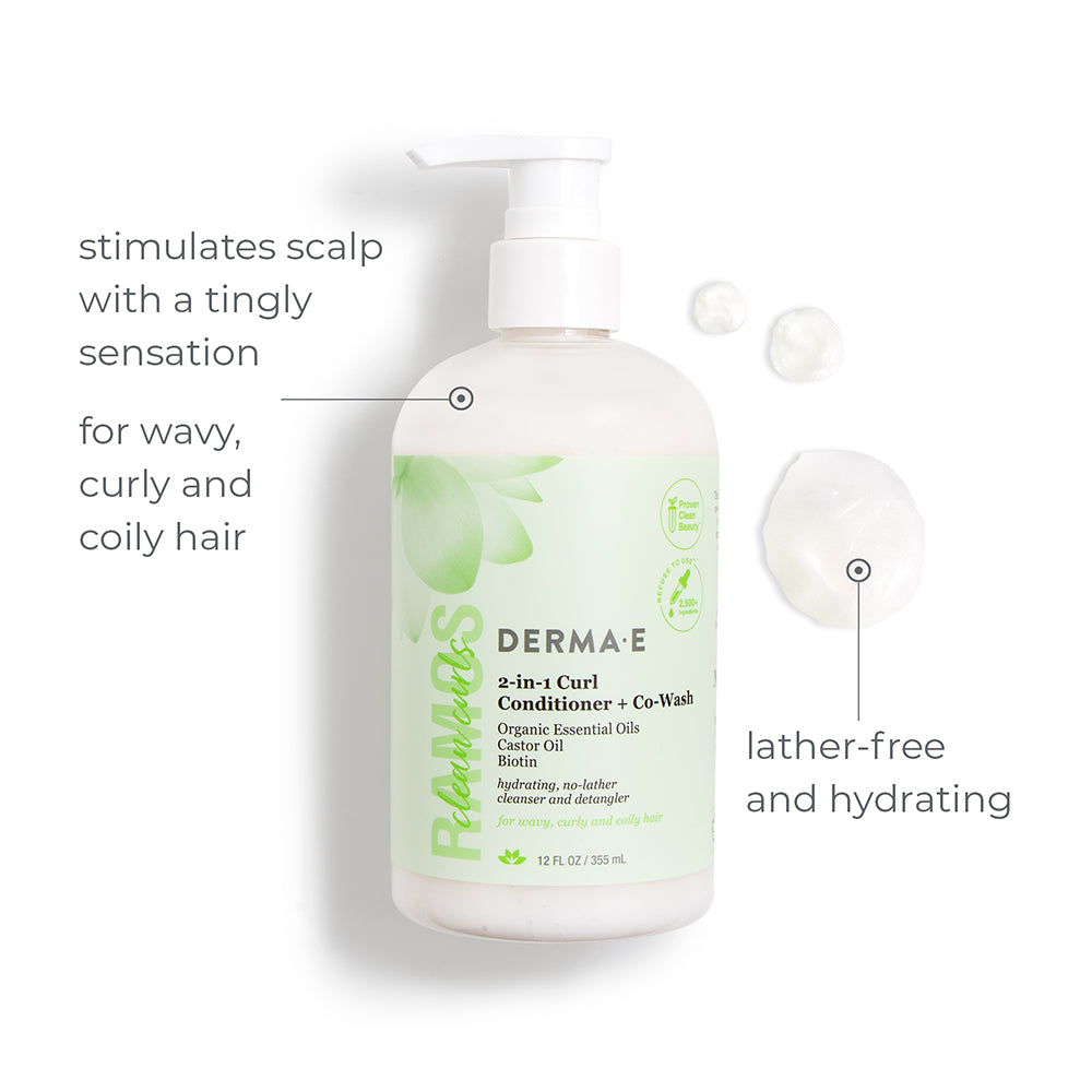 2In1 Curl Conditioner + CoWash DERMA E