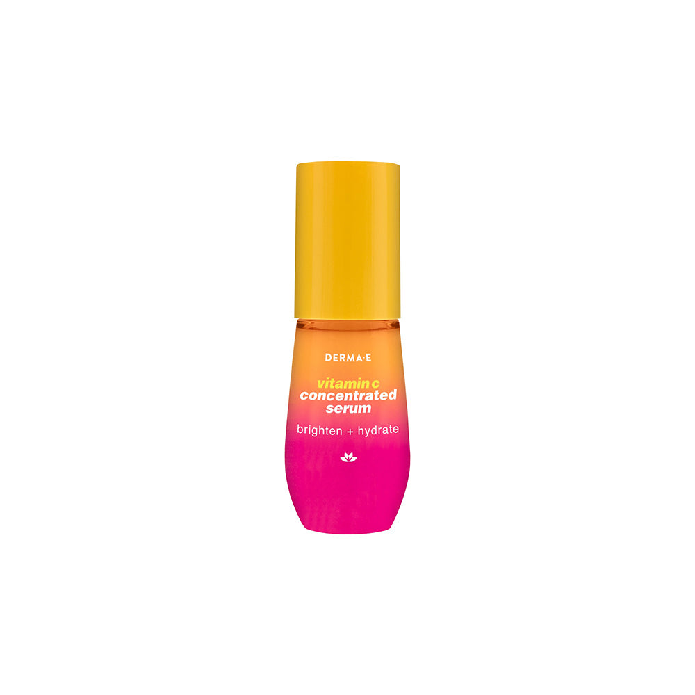 DERMA E Vitamin C Concentrated Serum Mini, a brightening and hydrating formula in a convenient travel-size bottle.
