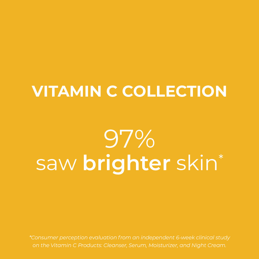 *Consumer perception evaluation from an independent 6-week clinical study on the Vitamin C Products: Cleanser, Serum, Moisturizer, and Night Cream. 