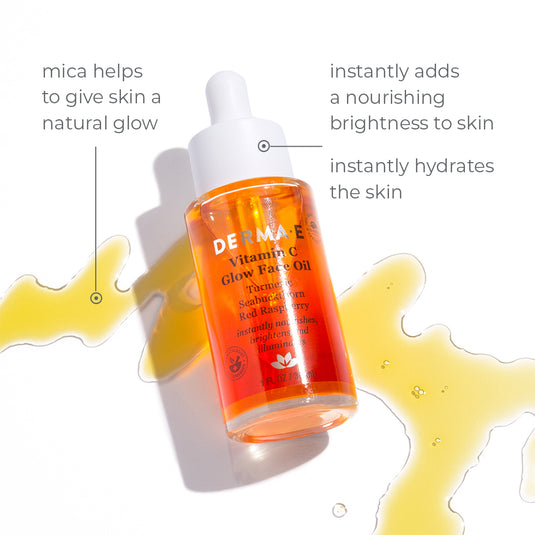 Vitamin C Glow Face Oil Derma E Nourish, Hydrate, & Brighten Skin