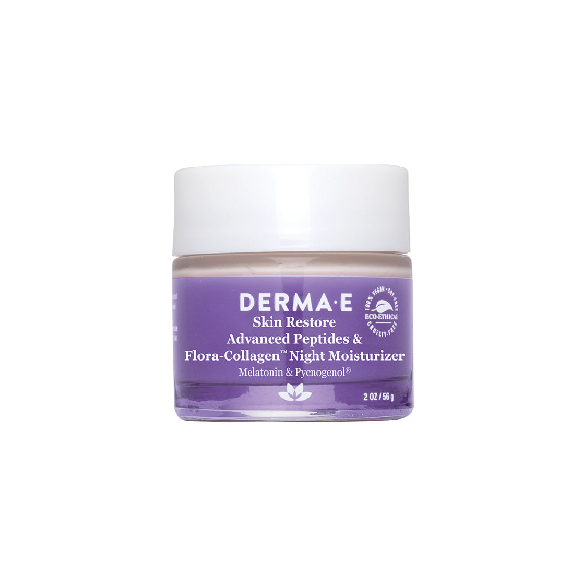 Advanced Peptides & Flora-Collagen™ Night Moisturizer by DERMA E, 2 oz jar, front view
