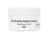 Jar of hydrating night cream with hyaluronic acid on a white background